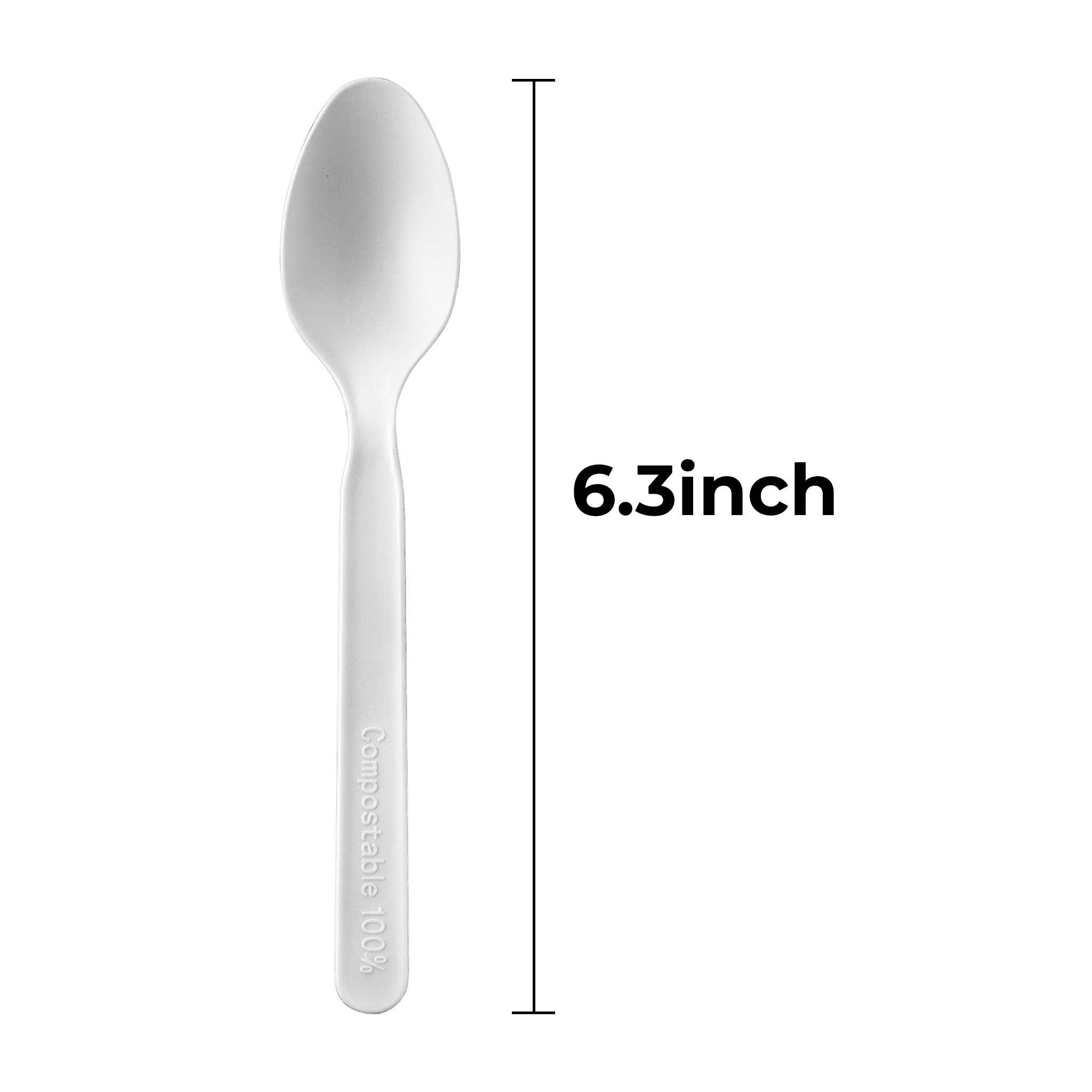 [180ct] PLA Heavy Weight Tea Spoons | White - Biocean by Danube BlueBiocean