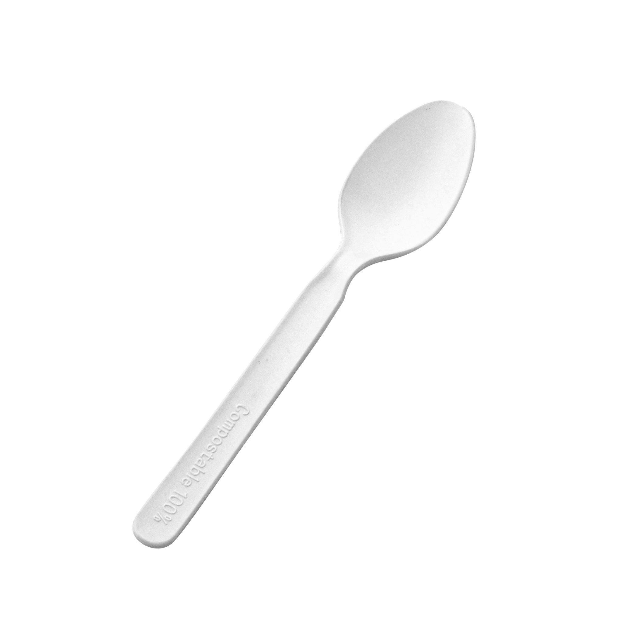[180ct] PLA Heavy Weight Tea Spoons | White - Biocean by Danube BlueBiocean