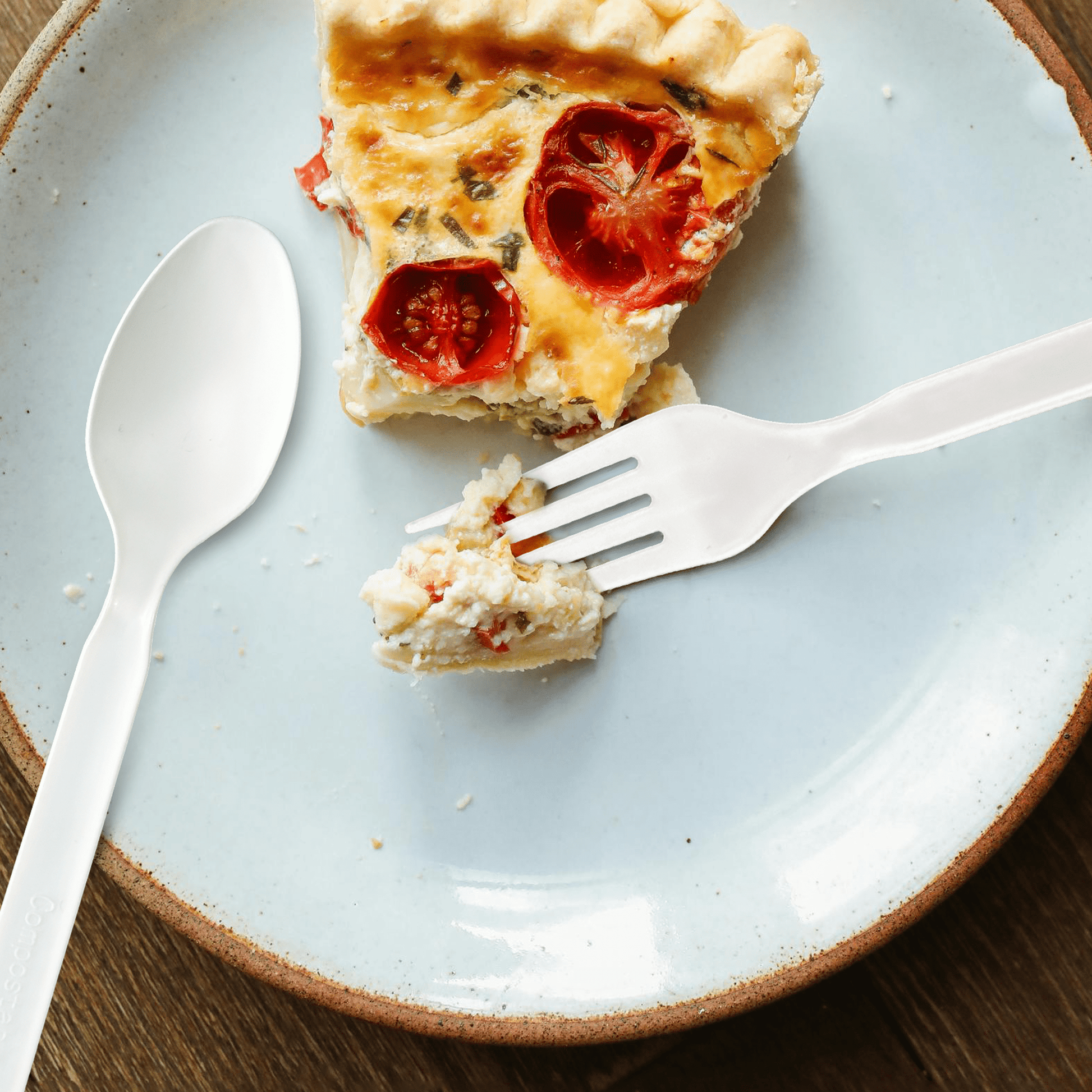 [180ct] PLA Heavy Weight Tea Spoons | White - Biocean by Danube BlueBiocean