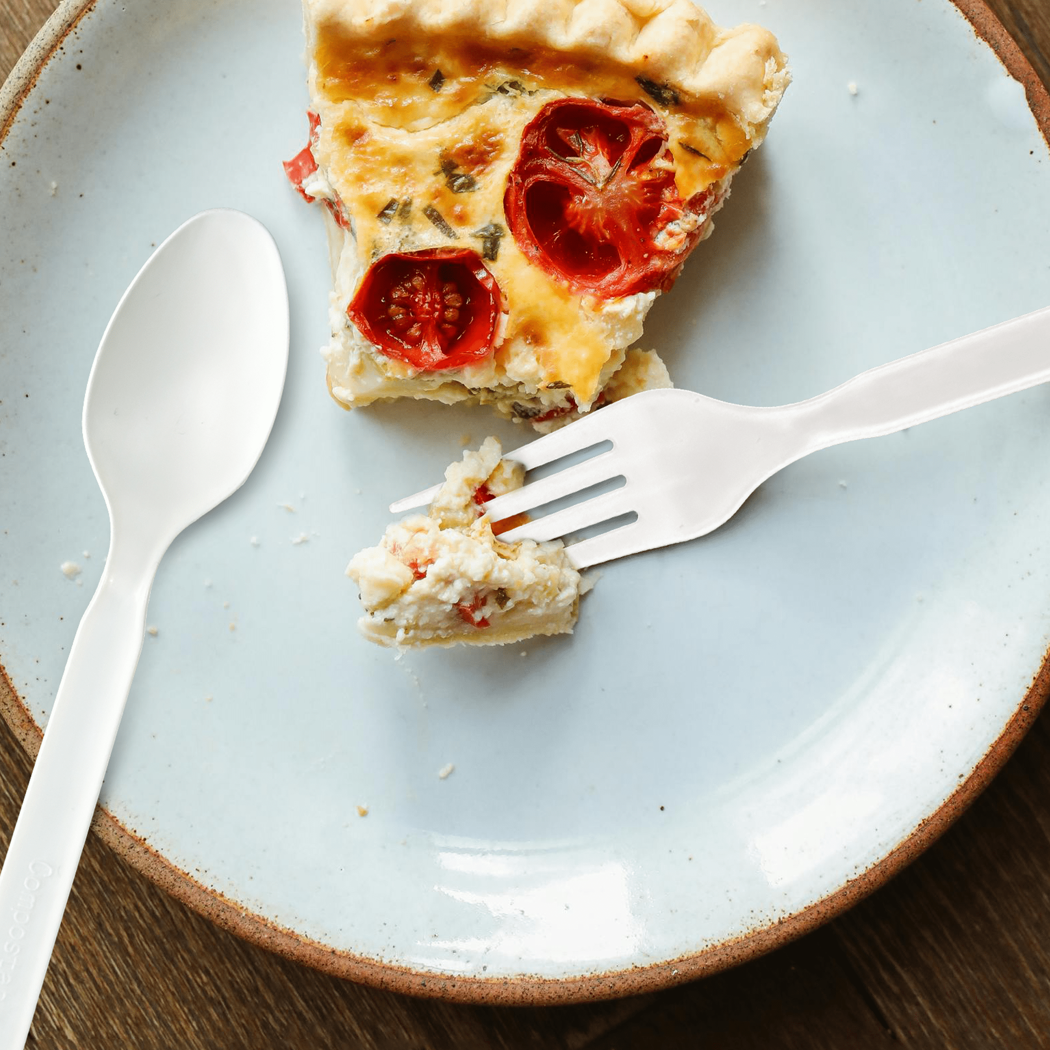 [180ct] PLA Heavy Weight Tea Spoons | White - Biocean by Danube BlueBiocean