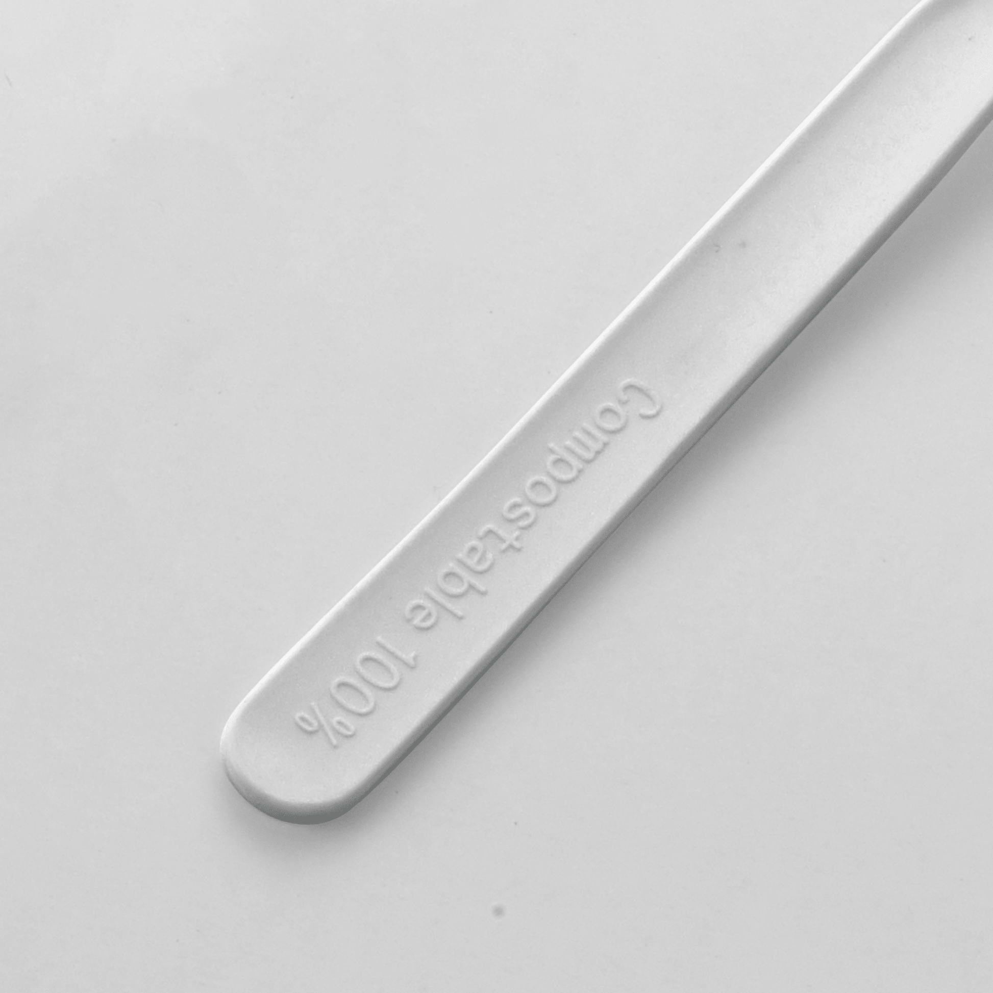 [180ct] PLA Heavy Weight Tea Spoons | White - Biocean by Danube BlueBiocean