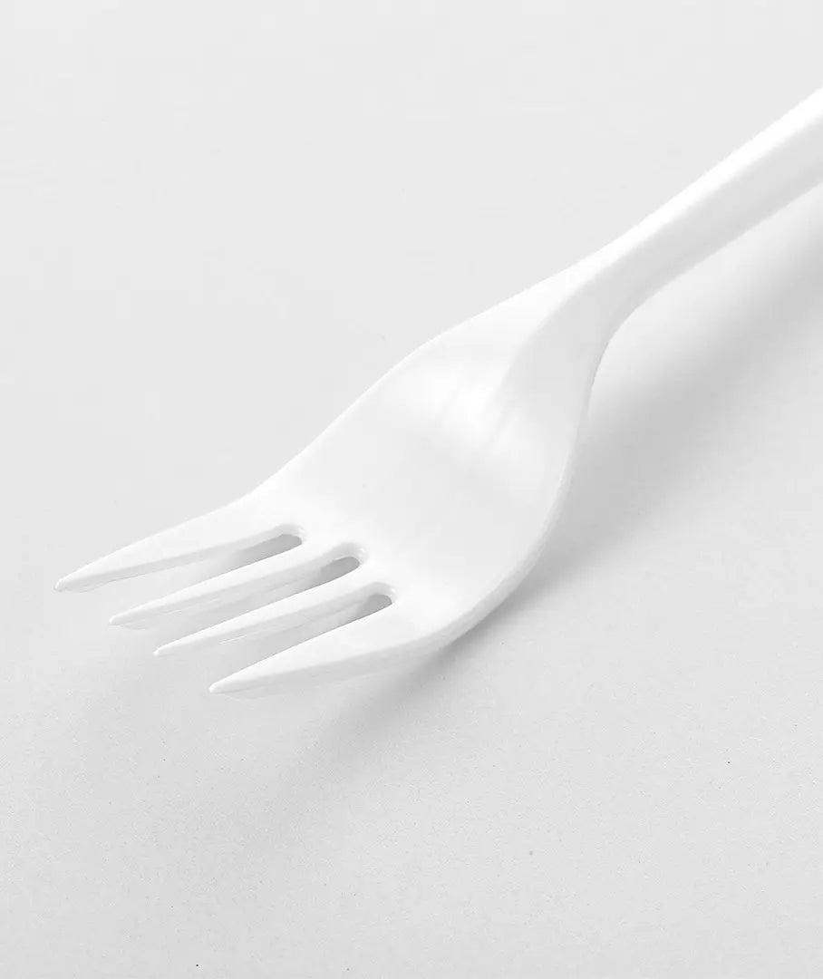 [1,000ct] PP Plastic Medium Weight Forks | White