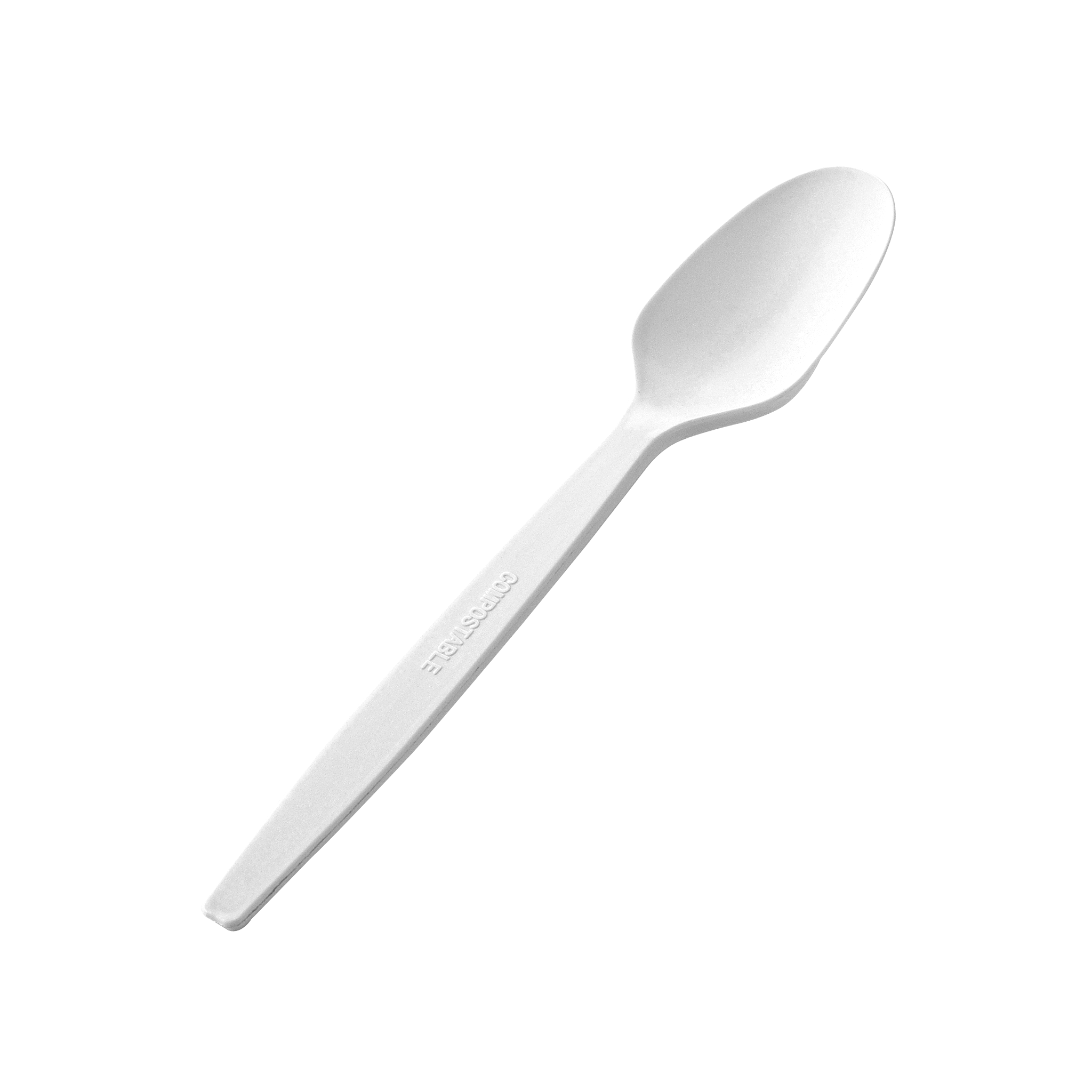 [500ct] PLA Heavy Weight Tea Spoons with a Free Eco Bag | White