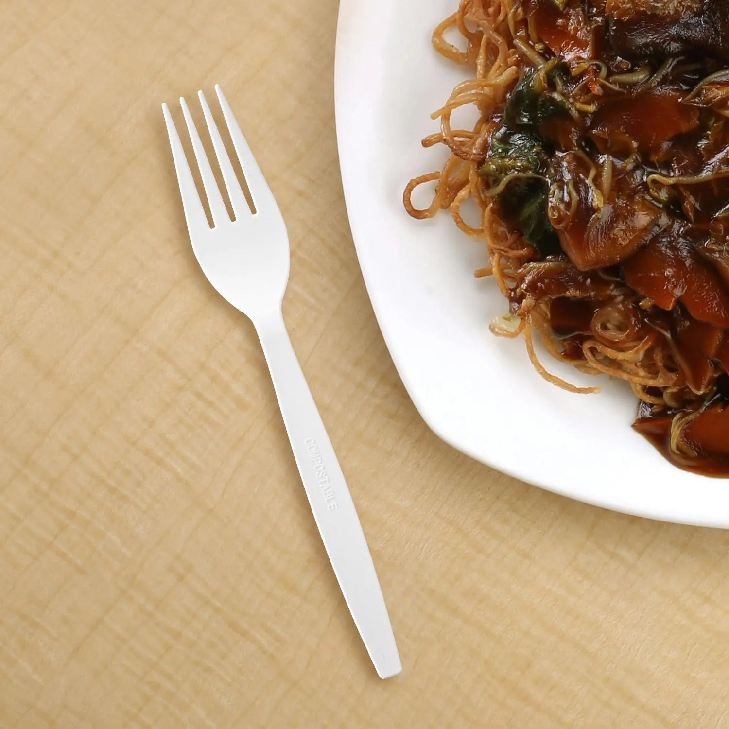 [1,000 ct] PLA Heavy Weight  Forks | White