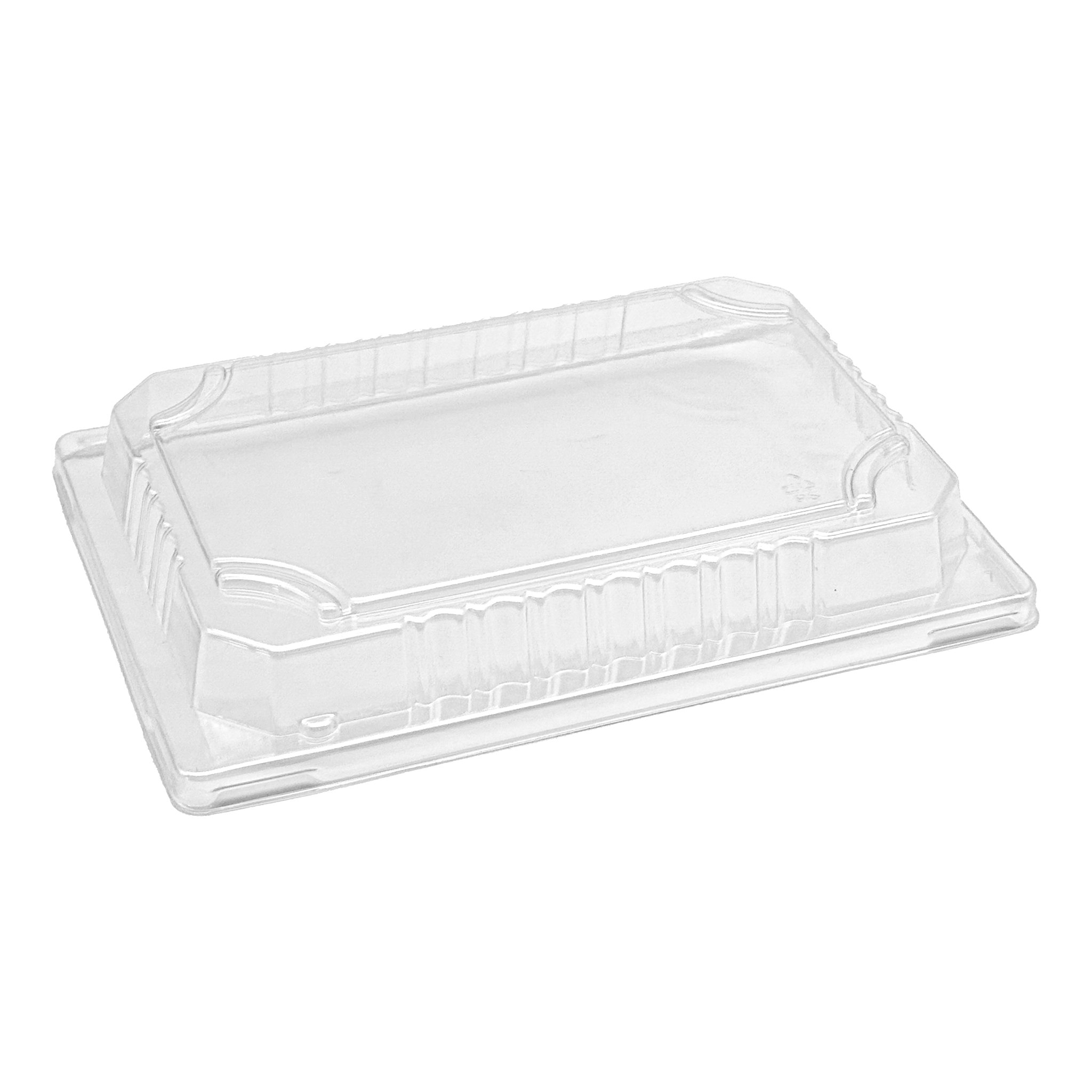 [1,200ct] PS Plastic 7 1/2" x 5 3/10" Sushi Tray Lid | Clear