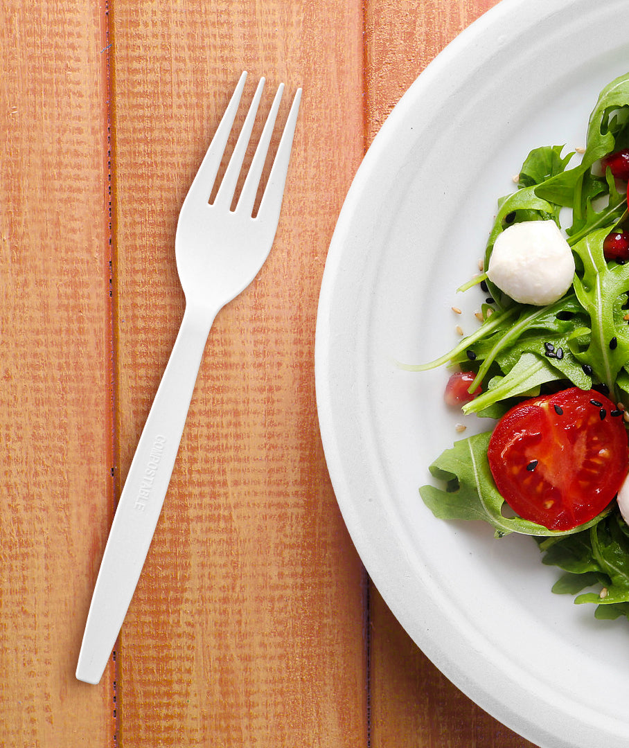 Heavy Weight White  compostable PLA Fork - 1,000/Case