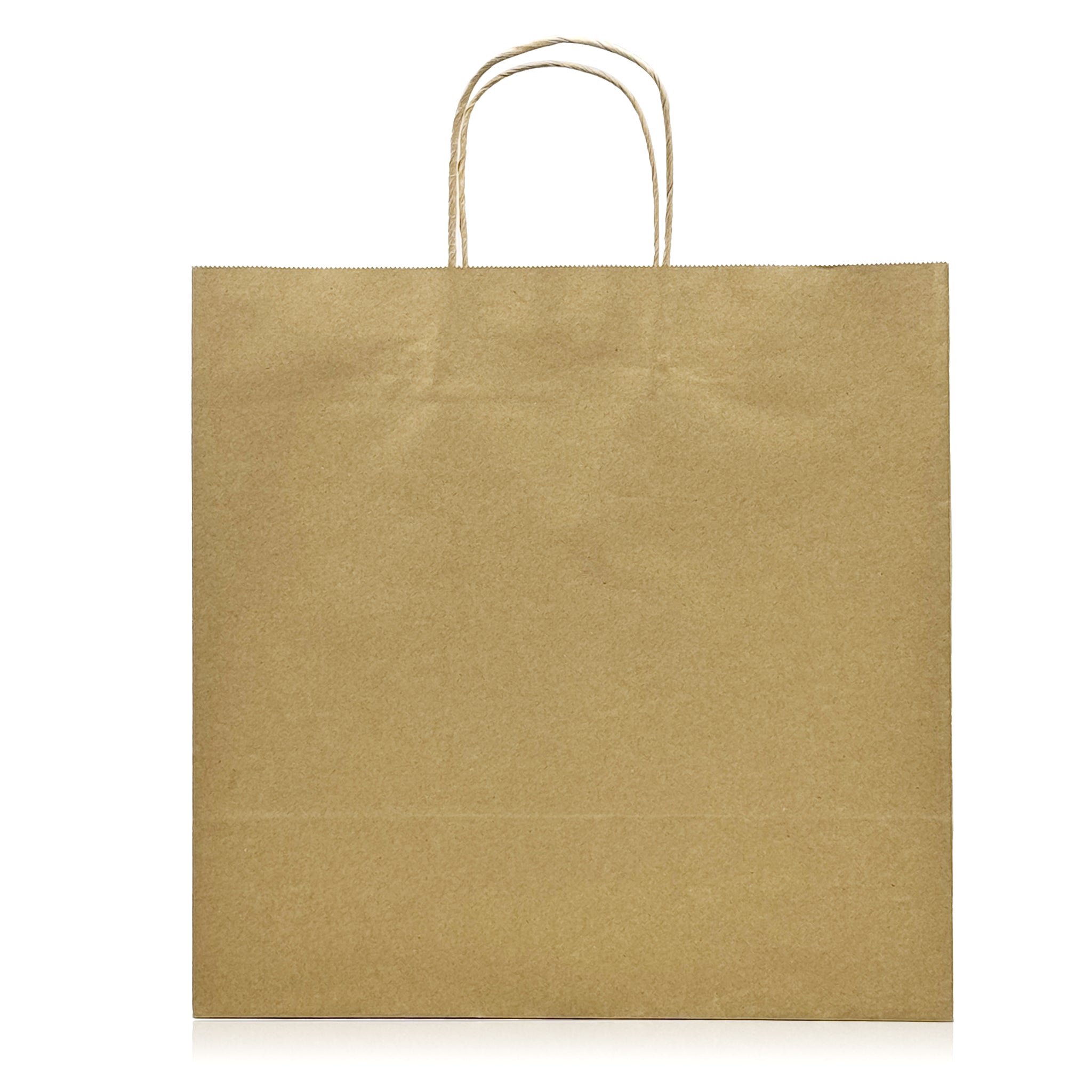 [250ct] 13" x 13"  x7" Kraft Paper Shopping Bags with Handles | Natural