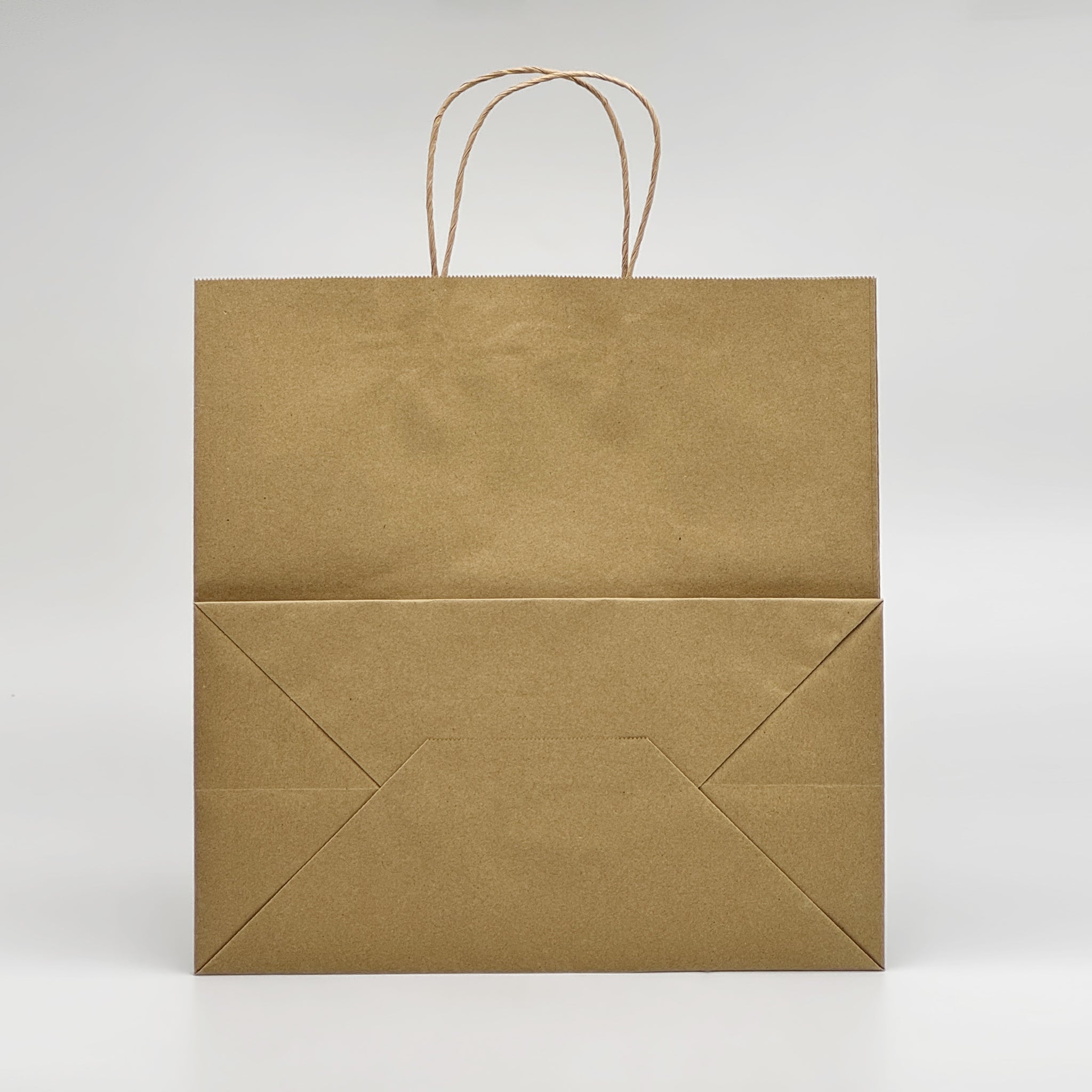 [250ct] 13" x 13"  x7" Kraft Paper Shopping Bags with Handles | Natural