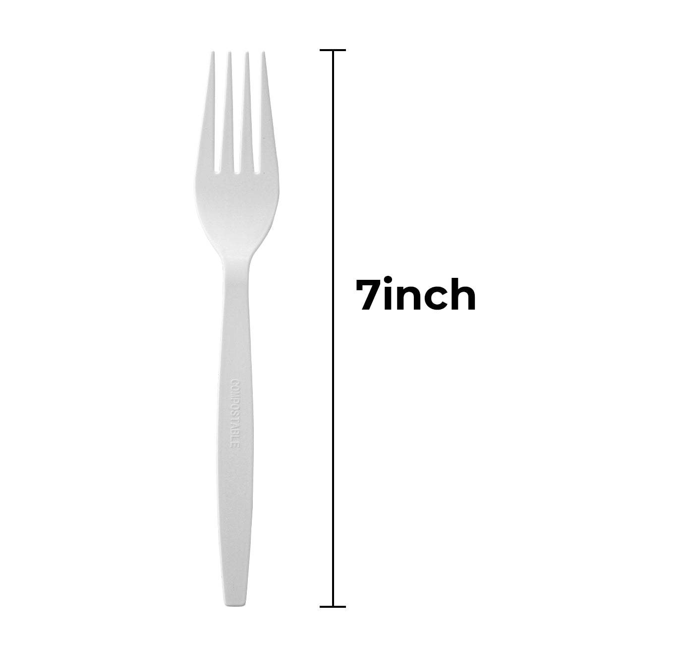 Heavy Weight White  compostable PLA Fork - 1,000/Case