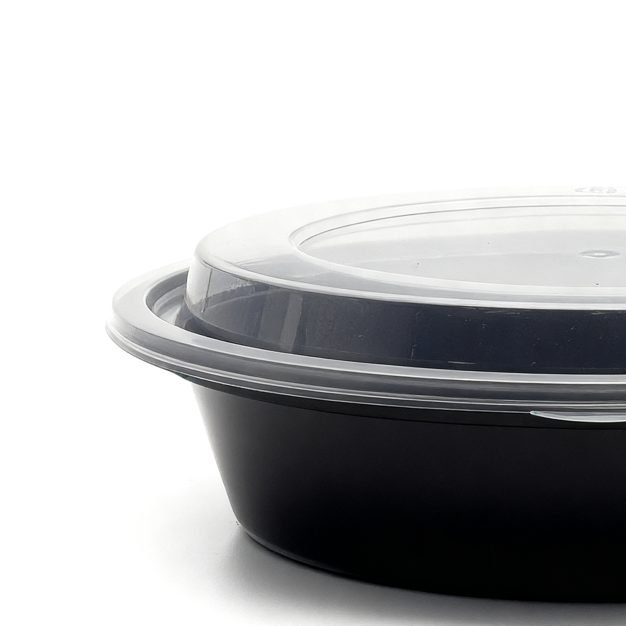 [150ct] 24 oz PP Plastic Microwaveable  Takeout Containers & Lids | Round | Black