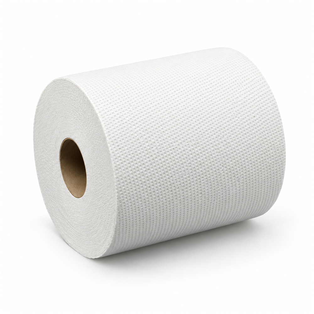[6 Rolls] 7.8" Hardwound Roll Towels | White | 600'