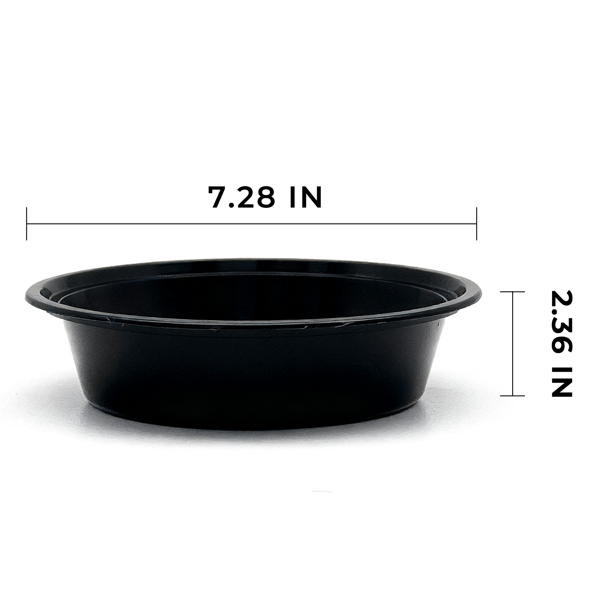 [150ct] 24 oz PP Plastic Microwaveable  Takeout Containers & Lids | Round | Black