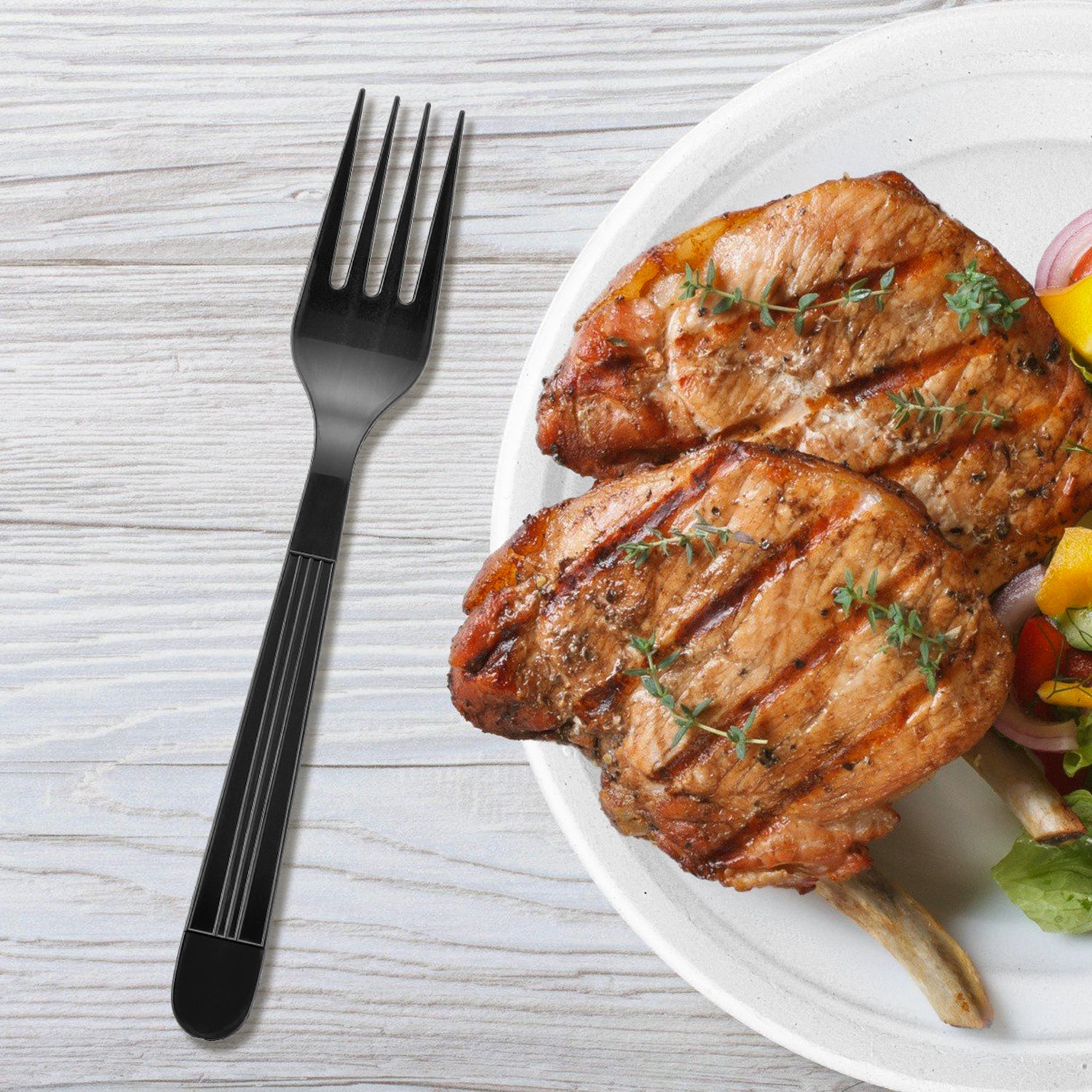 Heavy Weight Black  PP  Wrapped Fork - 1,000/Case