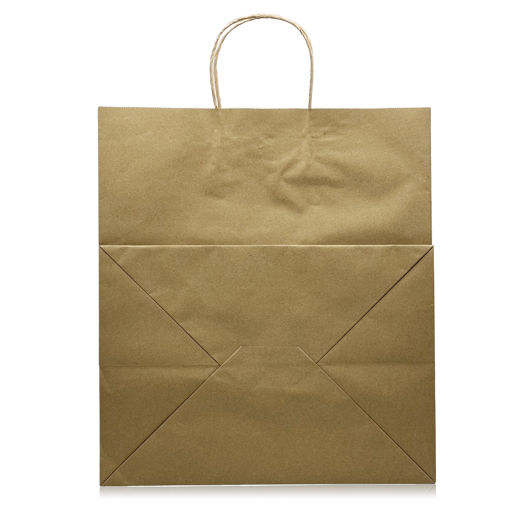 [200ct] 14" x 15.8"  x10" Kraft Paper Shopping Bags with Handles | Natural