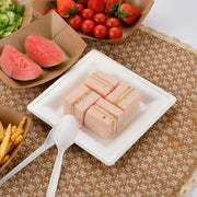 White Bagasse Eco-Friendly 6"×6" Square Plates - 500/Case