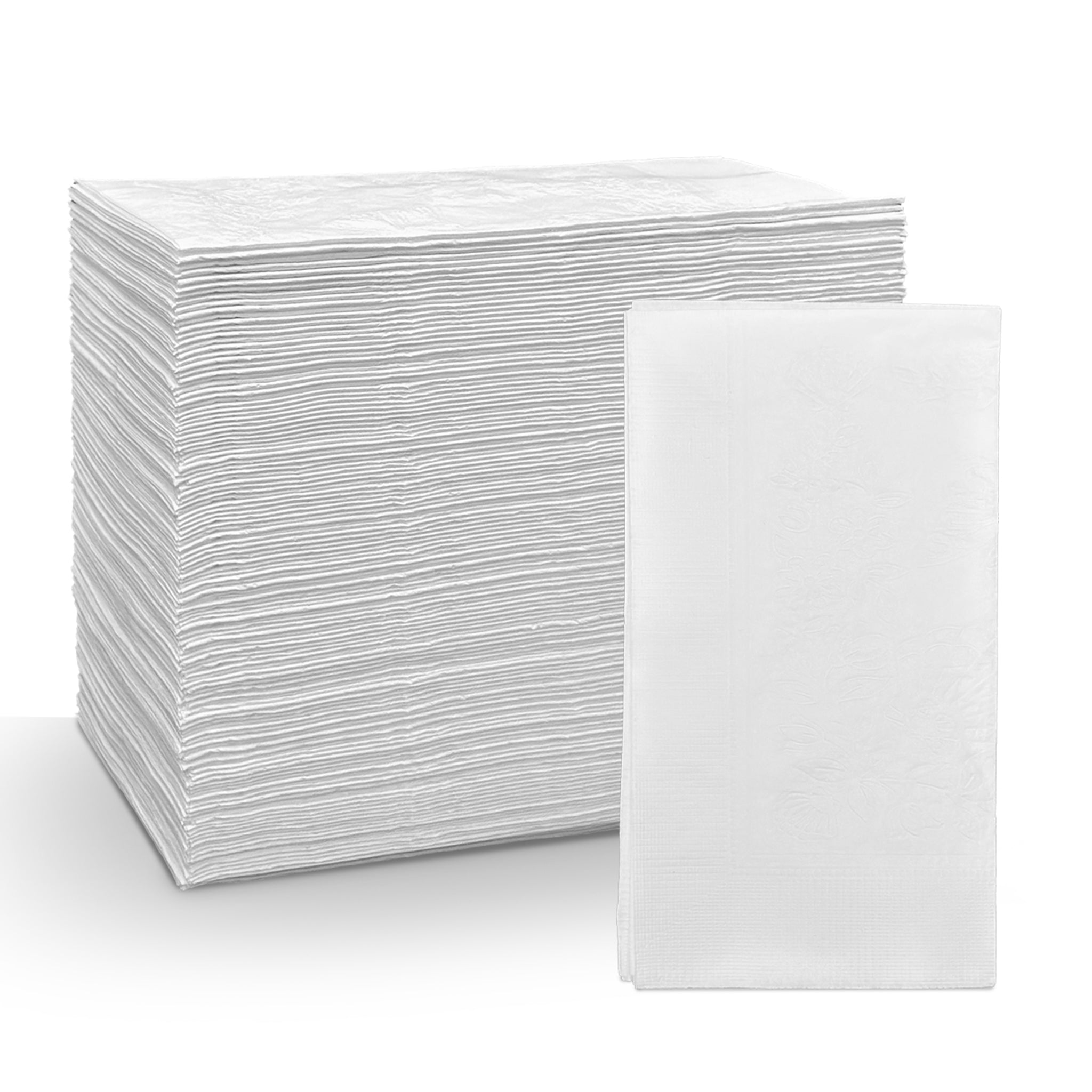 14.8" x 16.5" White 2-Ply 1/8 Fold Dinner Napkins-3,000/Case