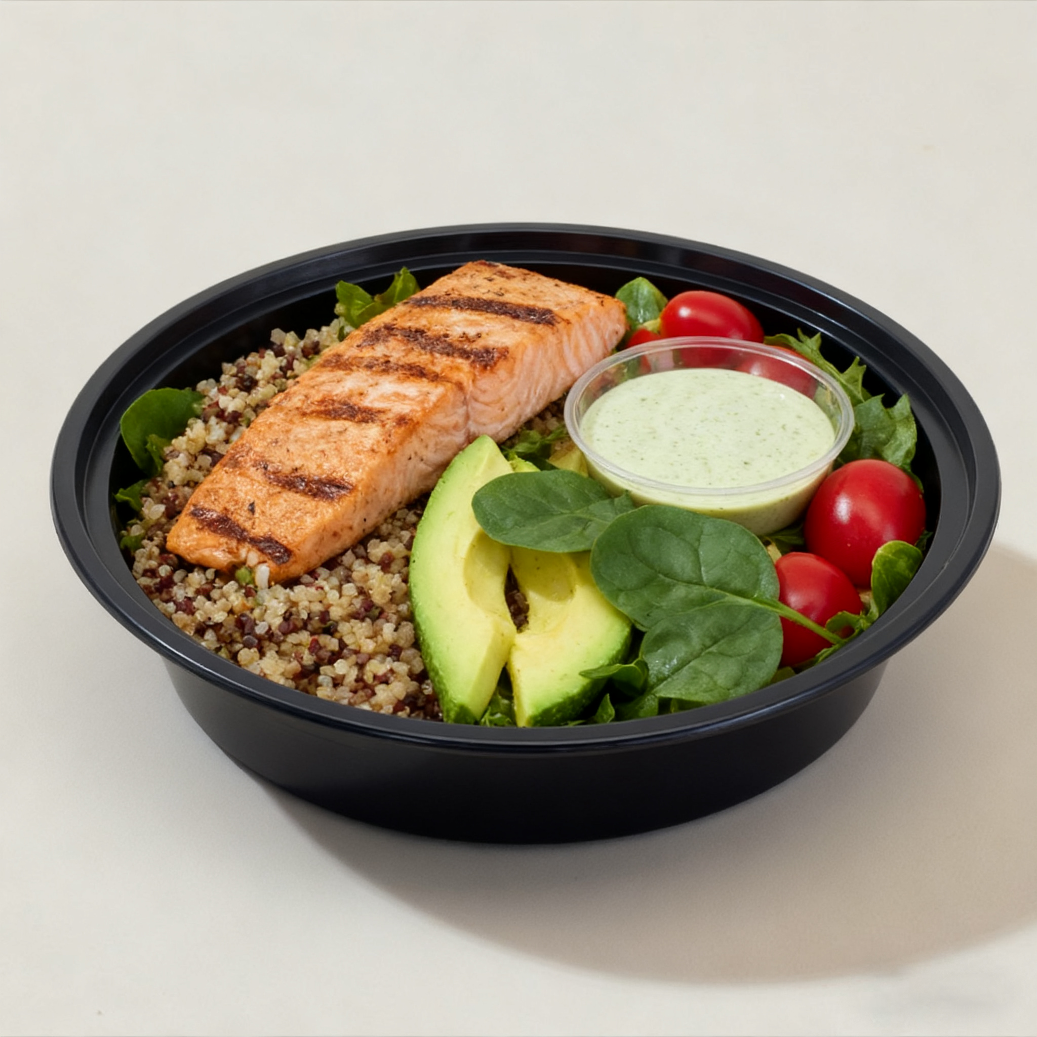 [150ct] 24 oz PP Plastic Microwaveable  Takeout Containers & Lids | Round | Black