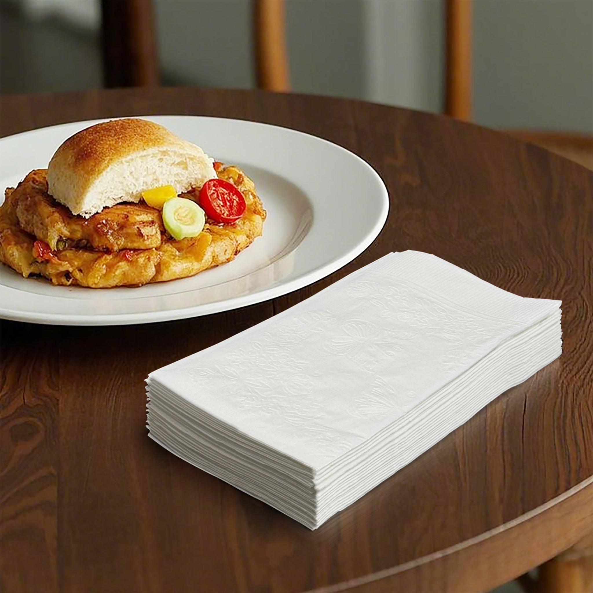 14.8" x 16.5" White 2-Ply 1/8 Fold Dinner Napkins-3,000/Case