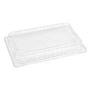 [1,000ct] PS Plastic 8 13/20" x 5 3/5" Sushi Tray Lid | Clear