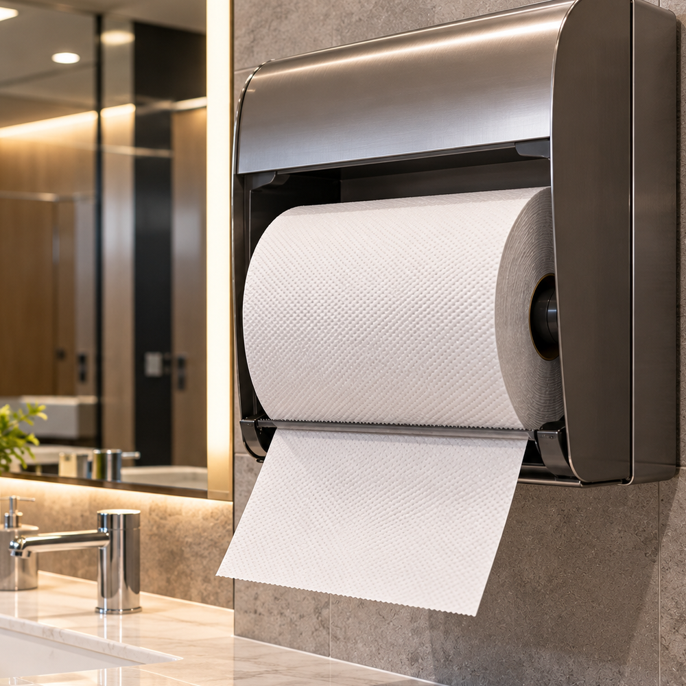 [6 Rolls] 7.8" Hardwound Roll Towels | White | 600'