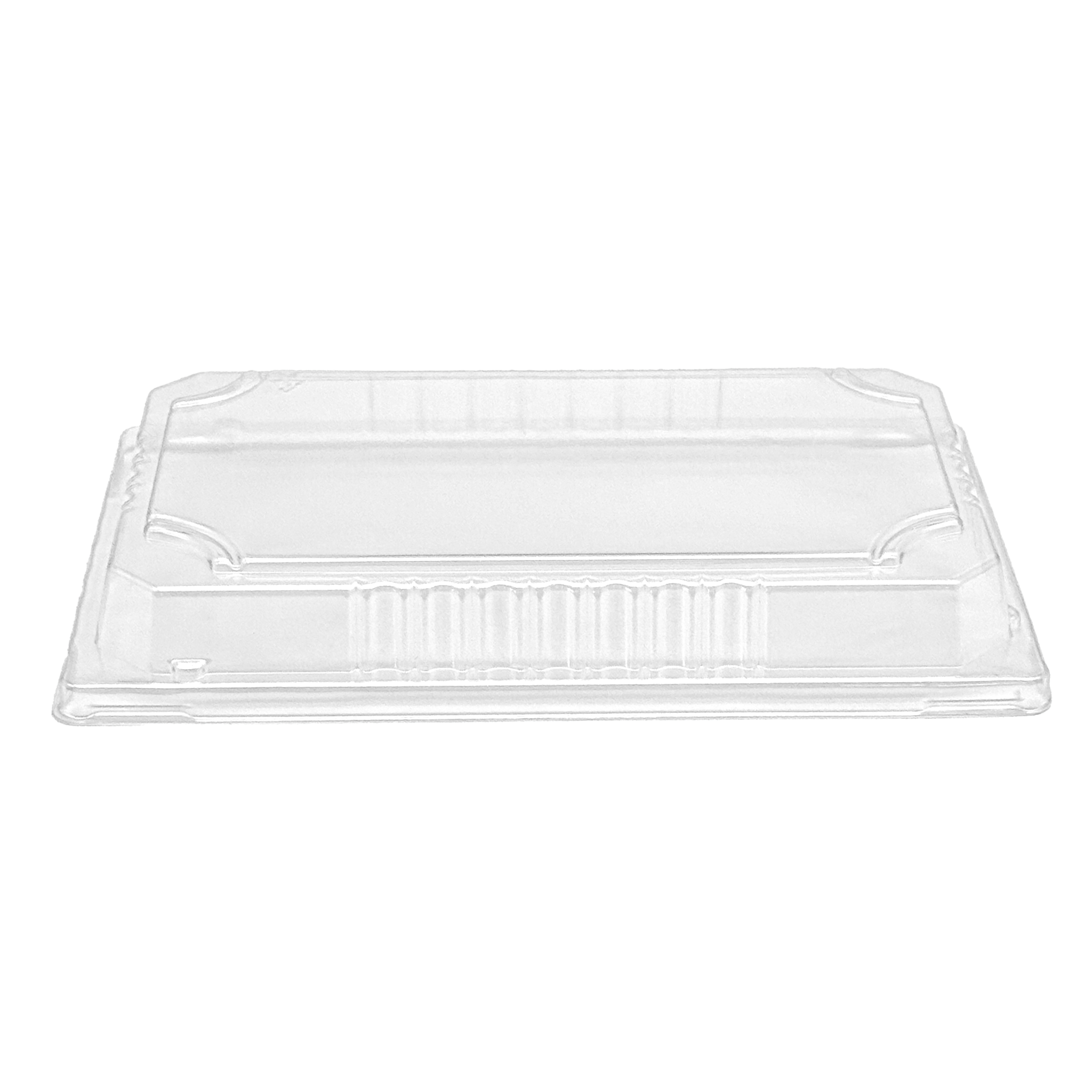 [1,000ct] PS Plastic 8 13/20" x 5 3/5" Sushi Tray Lid | Clear