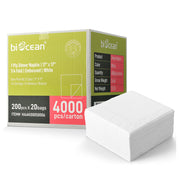 [4,000ct] 17" x 17"  1-Ply Dinner Napkins | 1/4 Fold | White