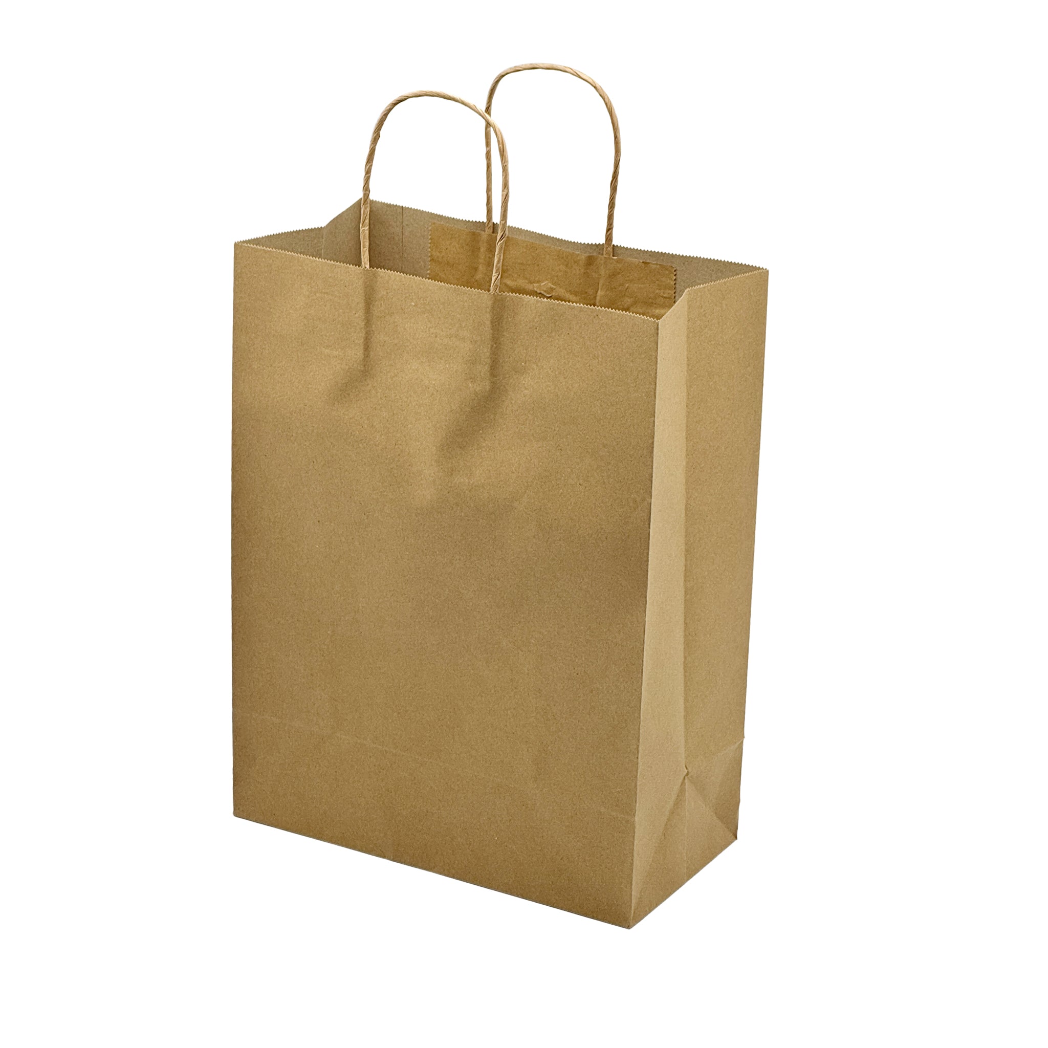 [250ct] 10" x 5"x 13 "  Kraft Paper Customizable Shopping Bags with Handles | Natural