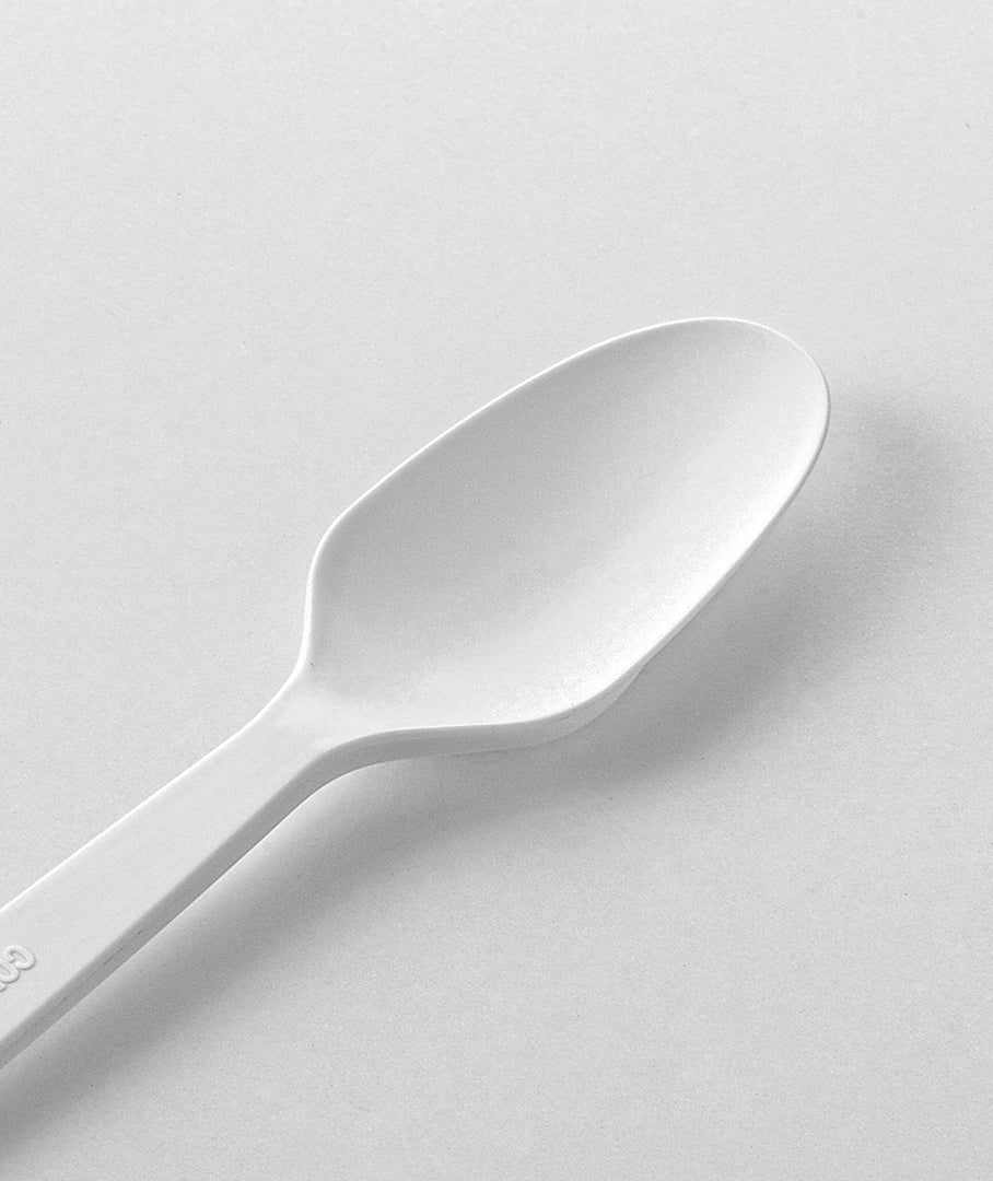 Medium Weight White PP Plastic Wrapped Tea Spoons - 1,000/Case