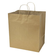 [200ct] 14"  x10" x 15.8" Kraft Paper Customizable Shopping Bags with Handles | Natural