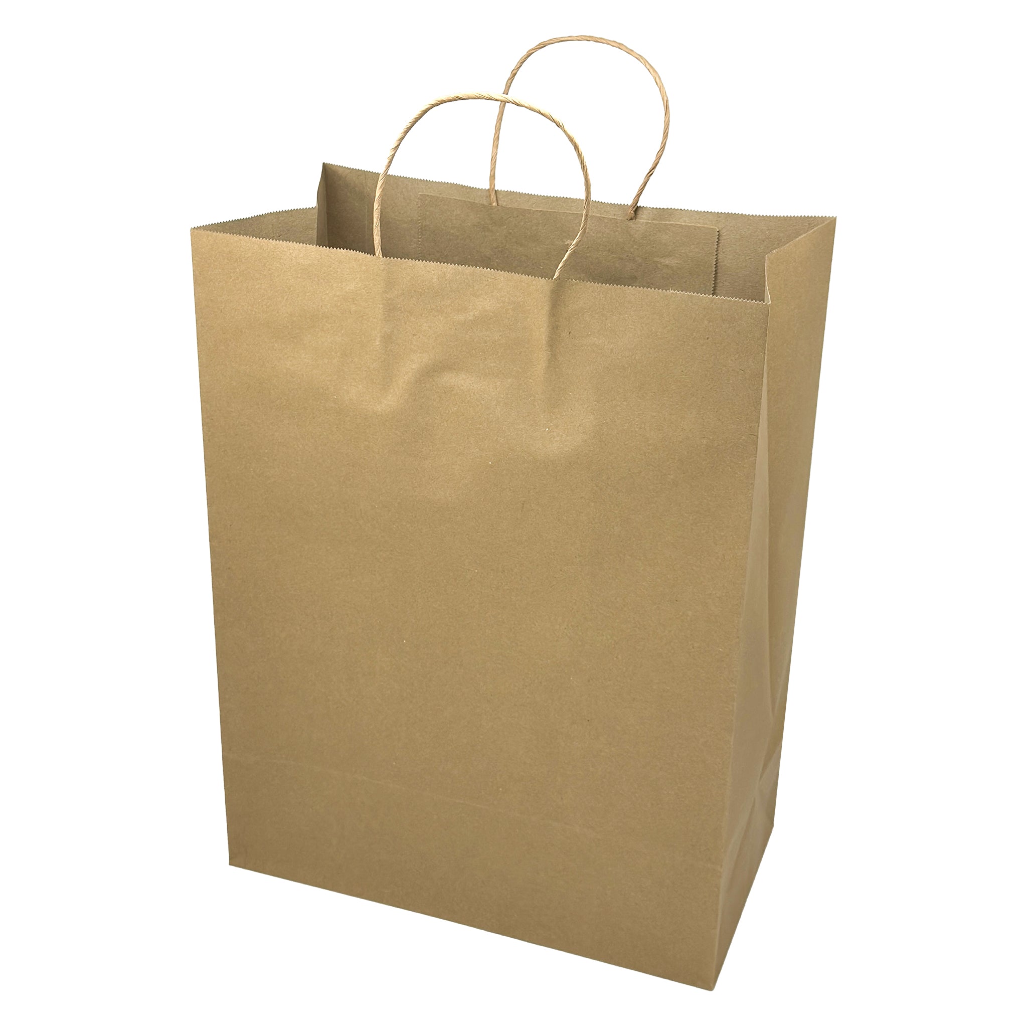 [250ct] 13" x7"x 17"  Kraft Paper Customizable Shopping Bags with Handles | Natural