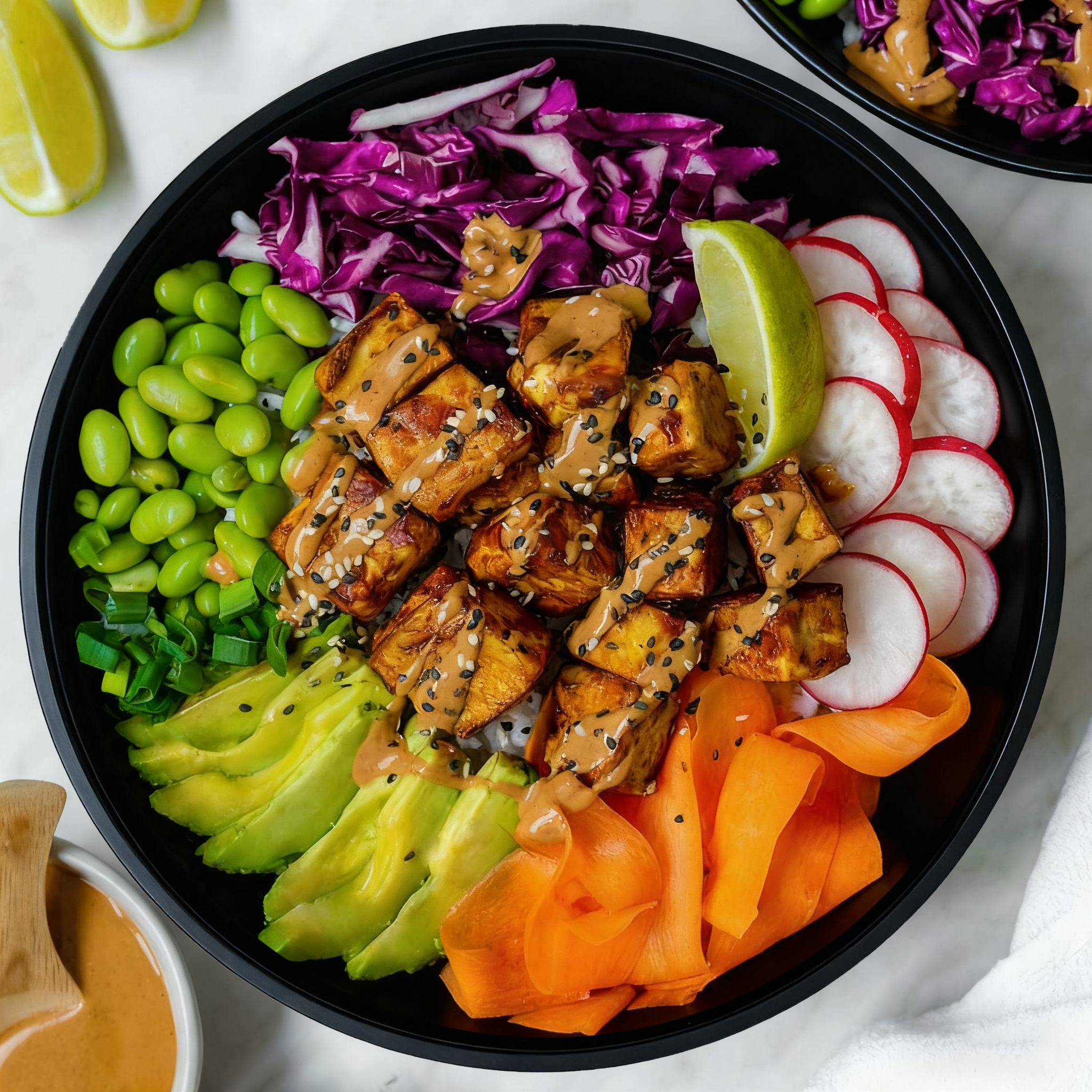 [150ct] 48 oz PP Plastic Microwaveable Takeout Containers & Lids | Round | Black