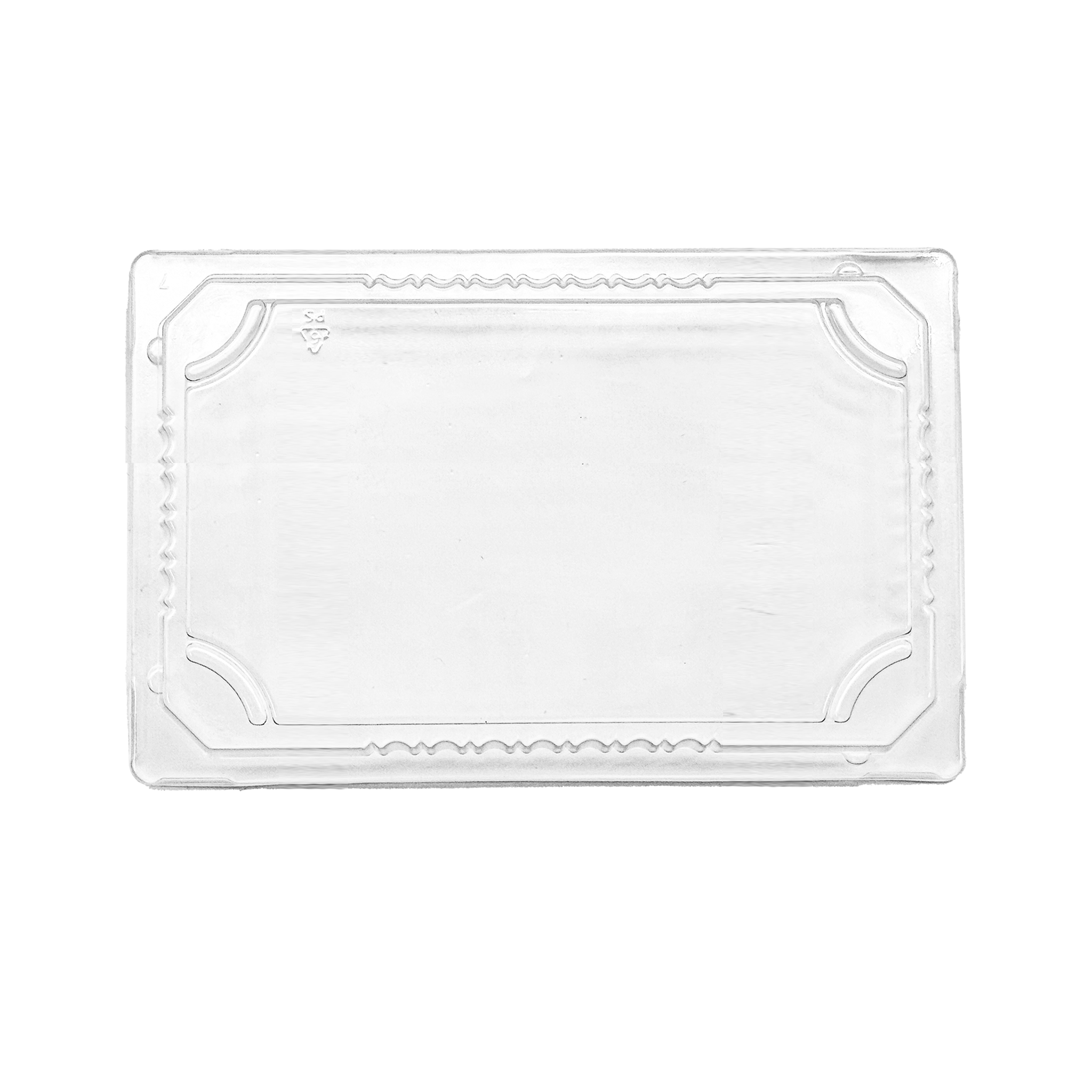 [1,000ct] PS Plastic 8 13/20" x 5 3/5" Sushi Tray Lid | Clear