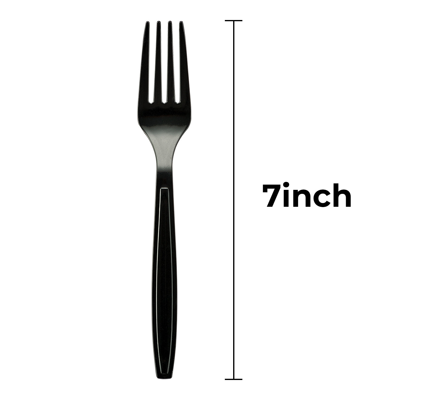 [1,000 ct] PS Plastic Heavy Weight  Forks | Black