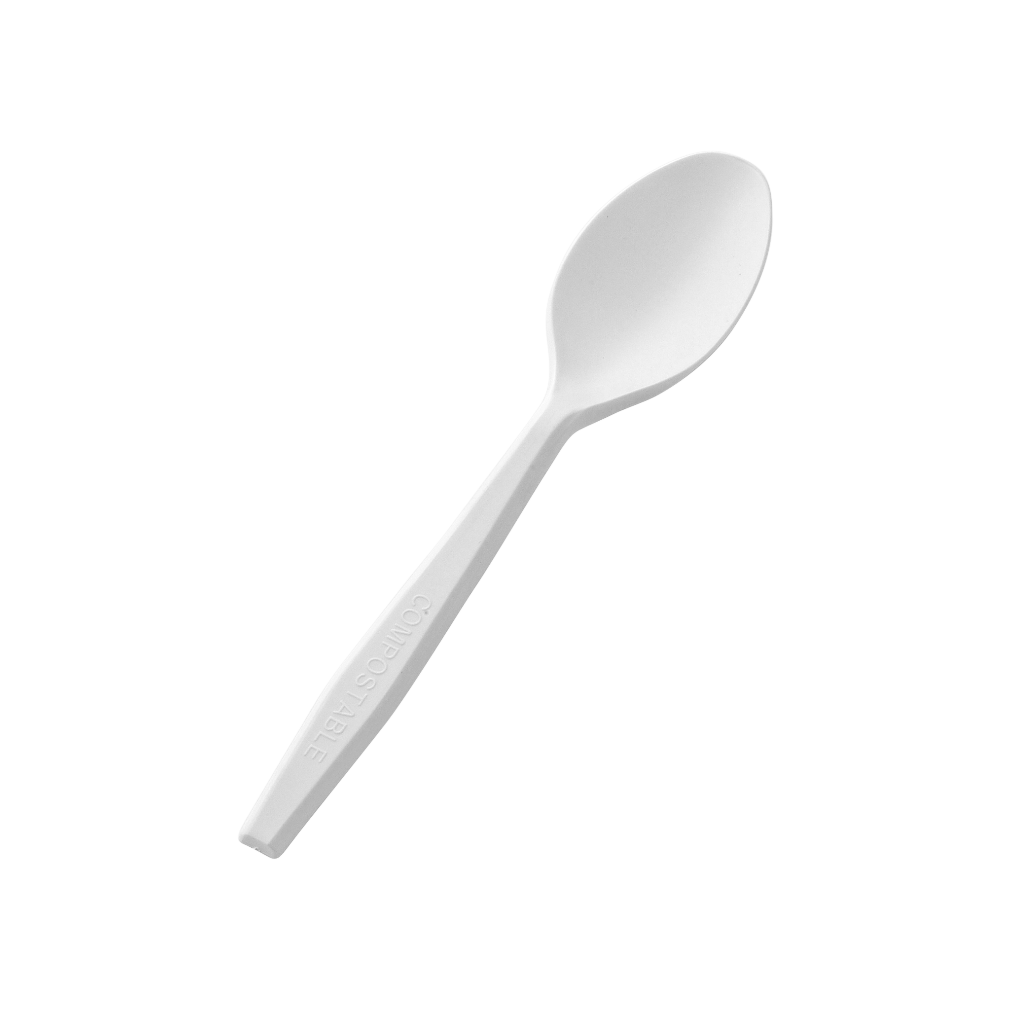 [150ct] Compostable PLA Heavy Weight Tea Spoons | Whtie