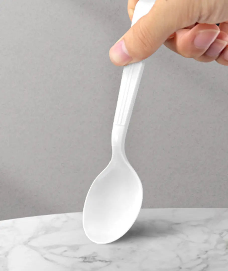 Heavy Weight White PP Plastic Wrapped Soup Spoons - 1,000/Case