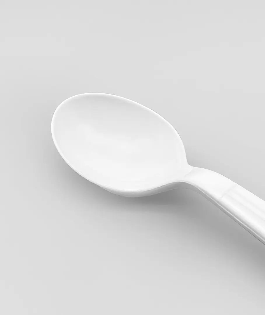 Heavy Weight White PP Plastic Wrapped Soup Spoons - 1,000/Case