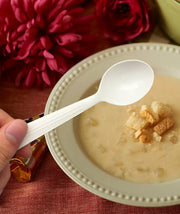 Heavy Weight White PP Plastic Wrapped Soup Spoons - 1,000/Case