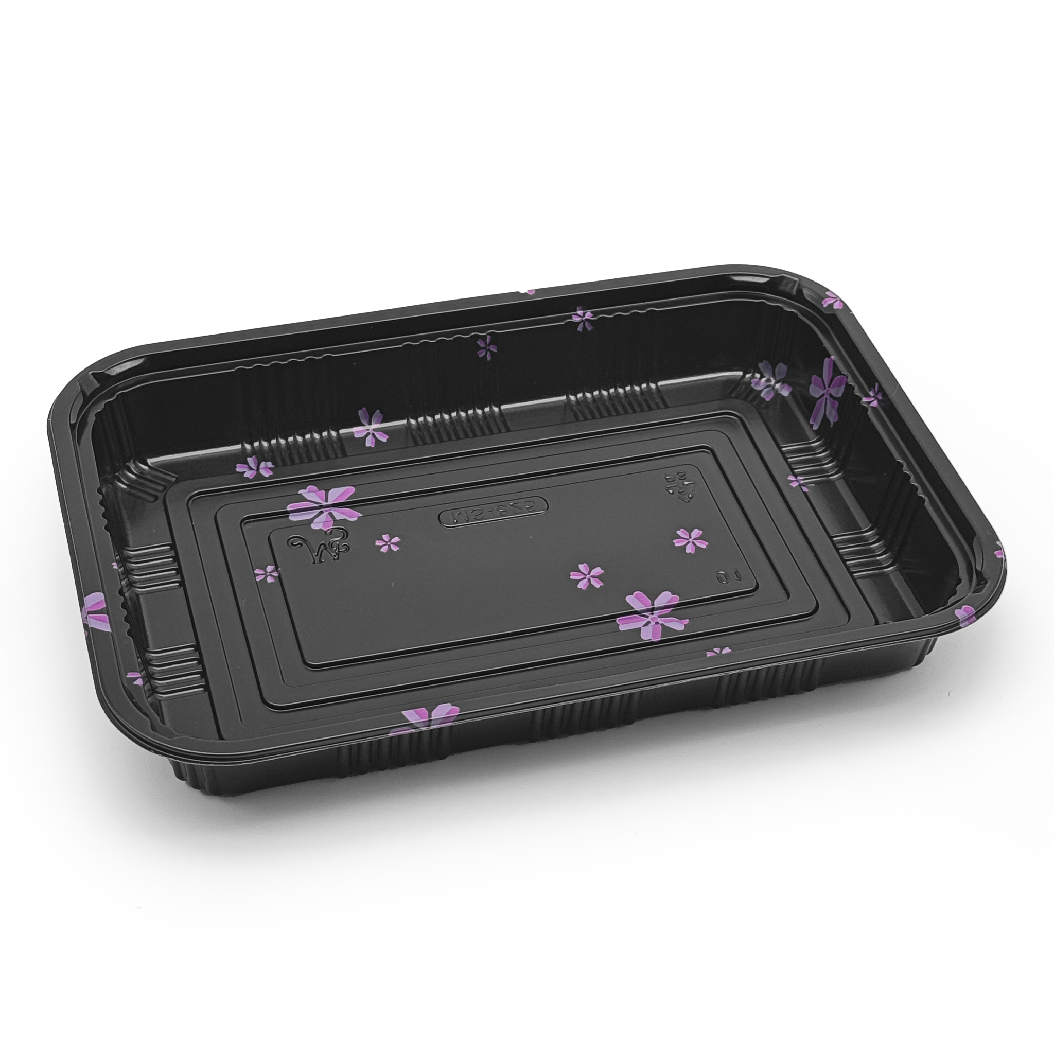 [300ct] 9 1/7" x 6 2/5" PS Plastic Rectangular Food Containers & Lids | Black