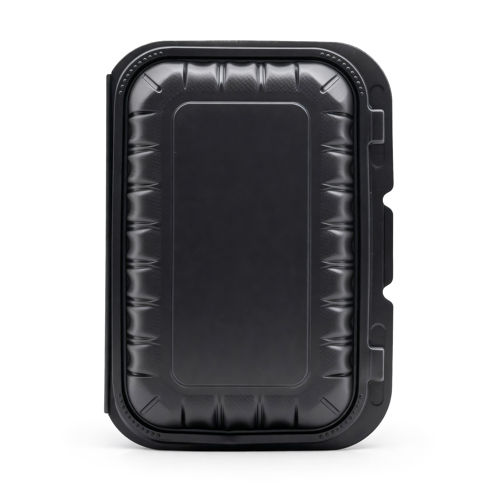 6" x 9" Mineral Filled Black PP Hinged Container - 150/Case