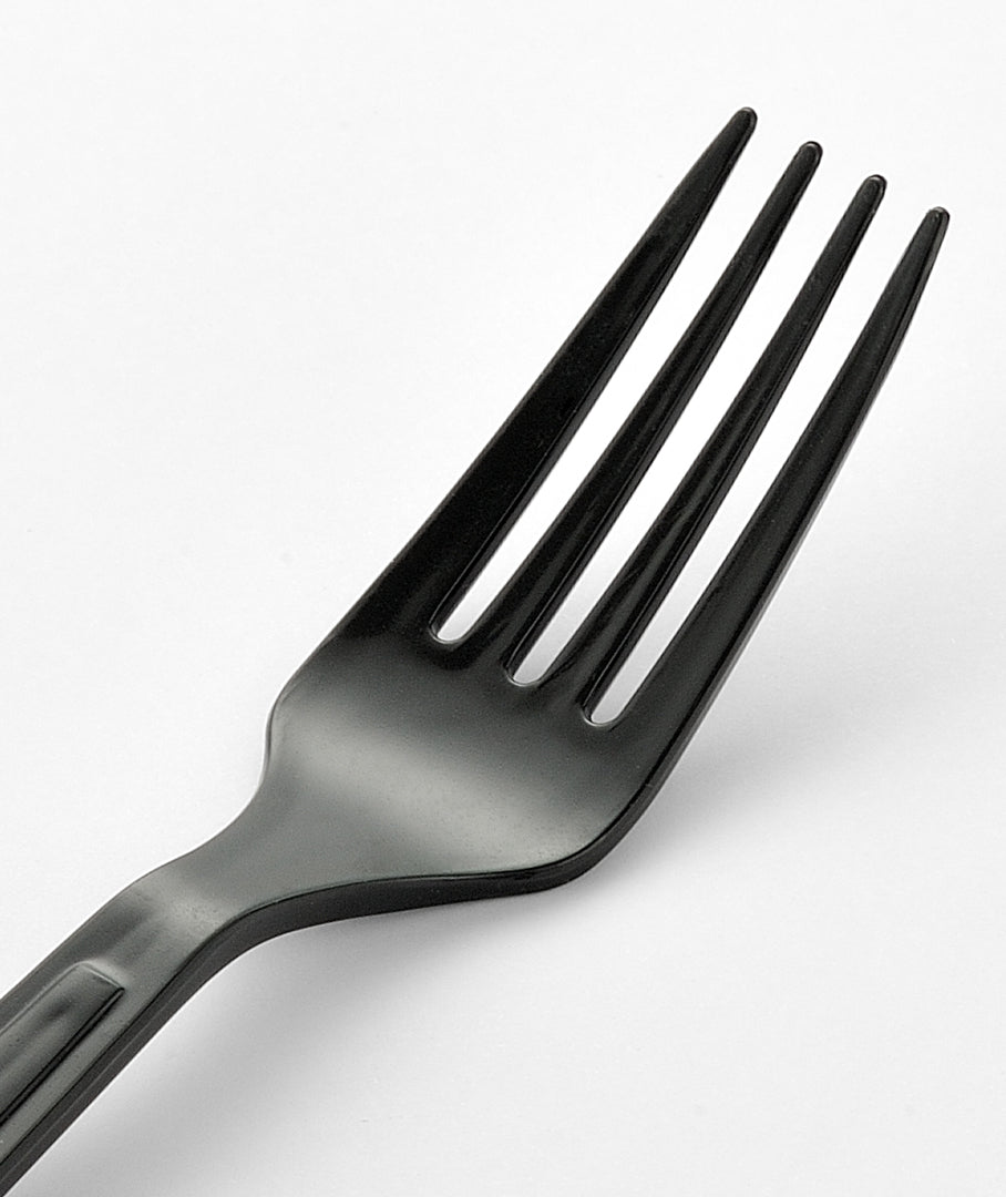 [1,000 ct] PS Plastic Heavy Weight  Forks | Black