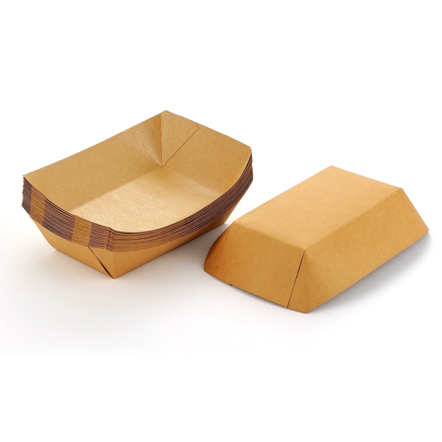 4lb Kraft Paper Food Trays- 500/Case