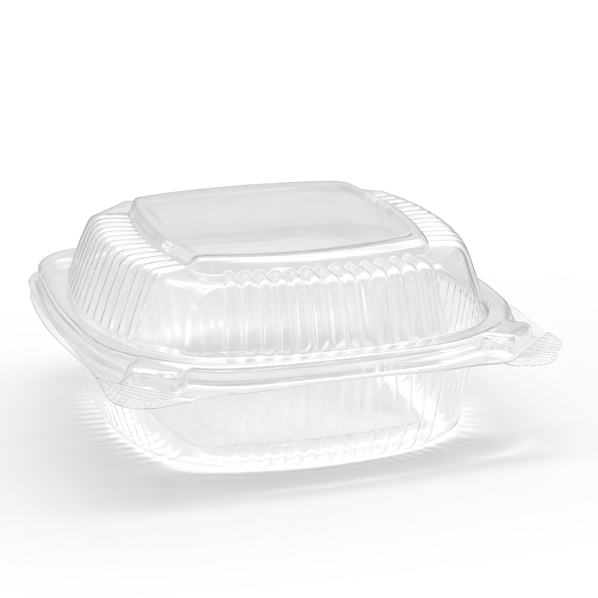 [240ct] 5''x 5.5'' PS Plastic Hinged Food Containers | Clear