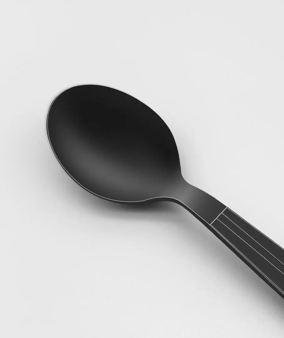 Heavy Weight Black PP Plastic Wrapped Soup Spoons - 1,000/Case