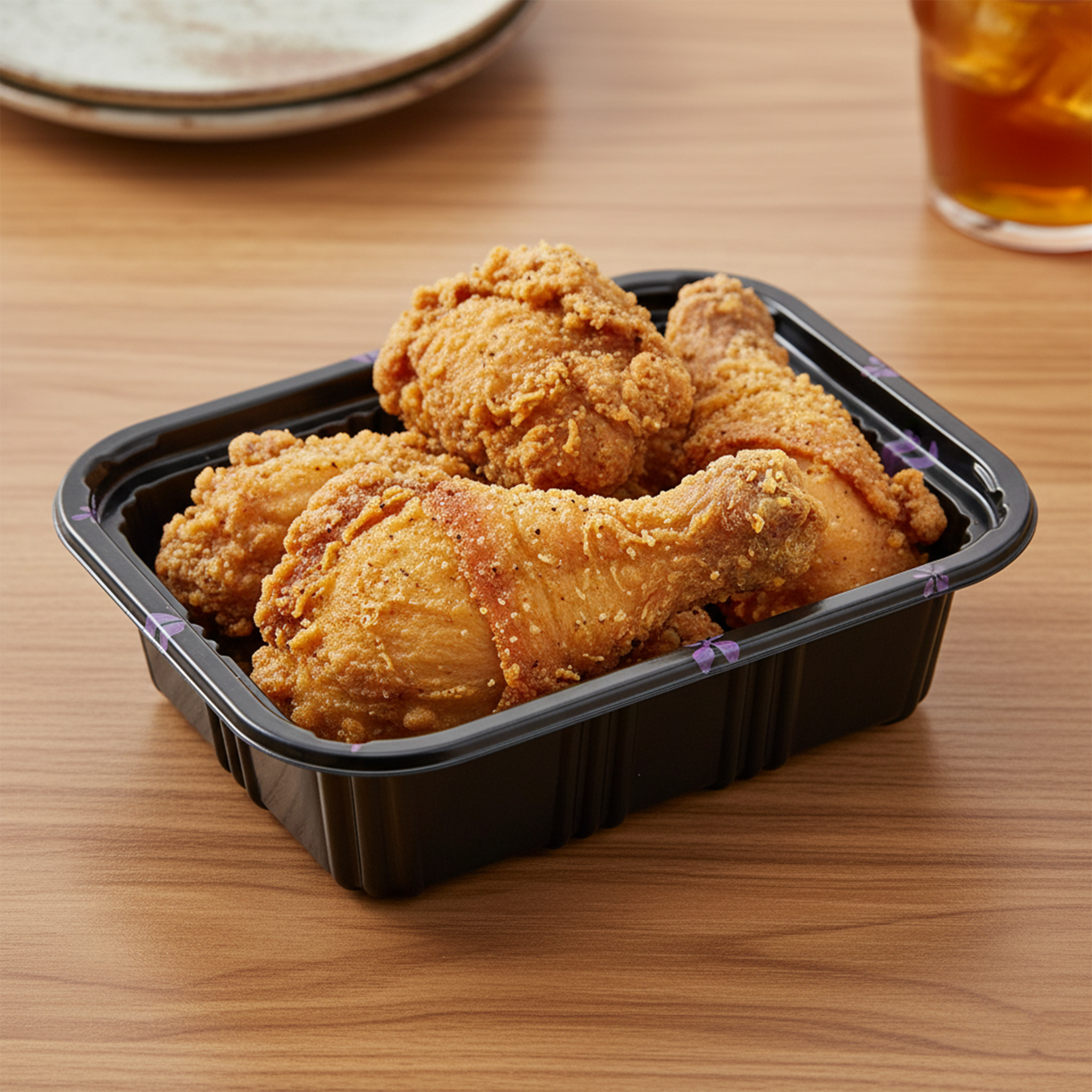 [600ct] 5 1/2" x 4 1/3" PS Plastic Rectangular Food Containers & Lids | Black