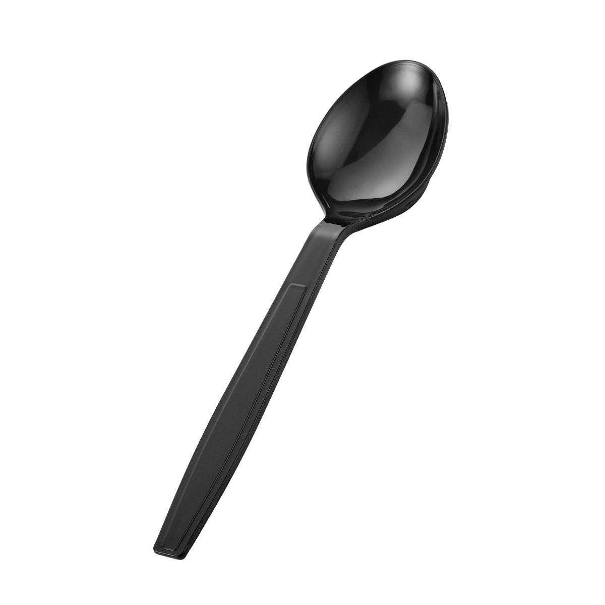 [1,000ct] PS Plastic Extra Heavy Weight Soup Spoons | Black
