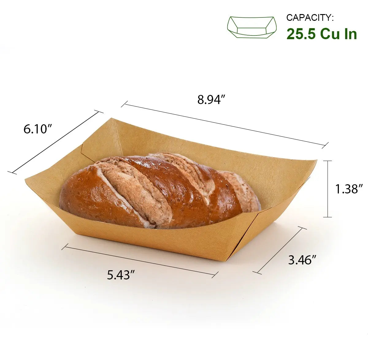 4lb Kraft Paper Food Trays- 500/Case