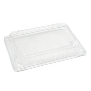 [1,500ct] PS Plastic 6 7/10" x 4 7/10" Sushi Tray Lid | Clear