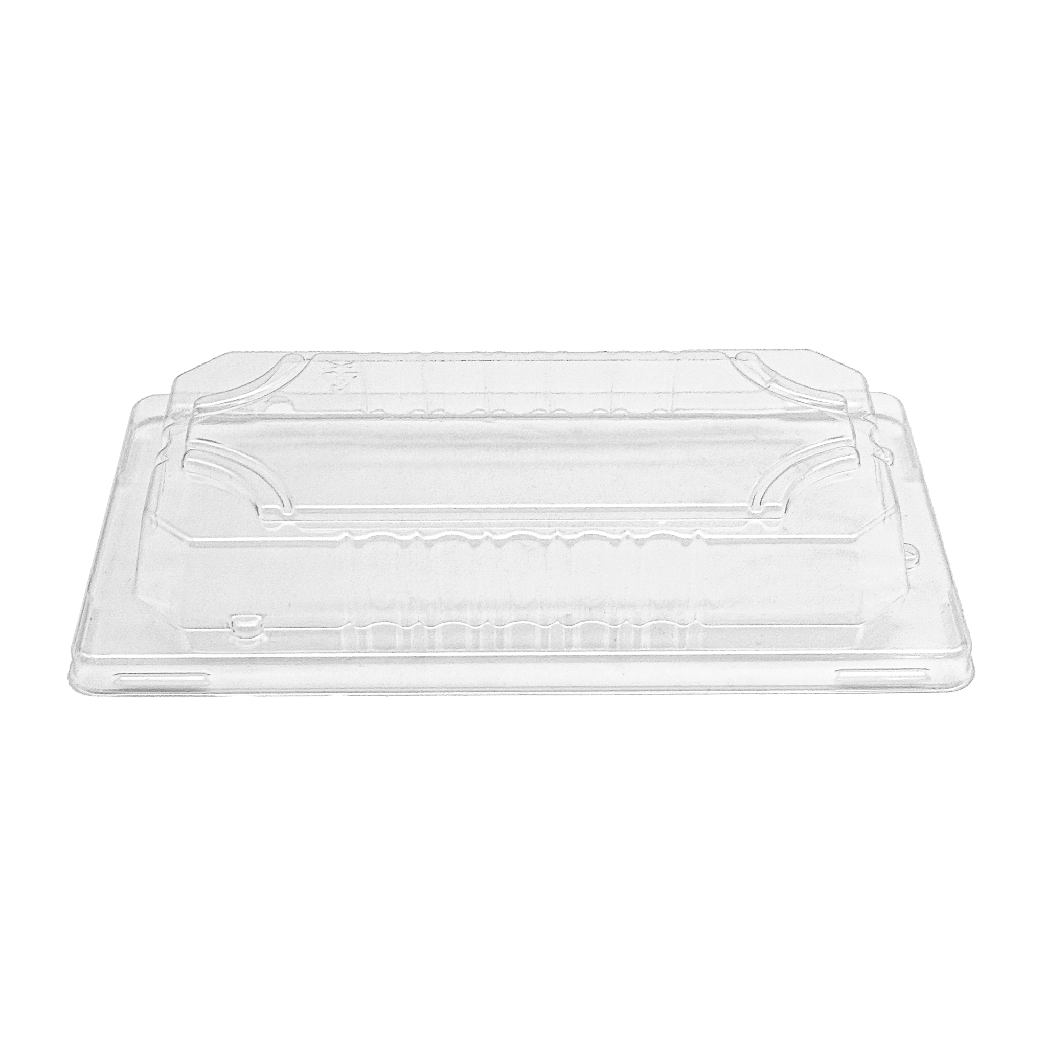 [1,500ct] PS Plastic 6 1/3" x 3 3/5" Sushi Tray Lid | Clear
