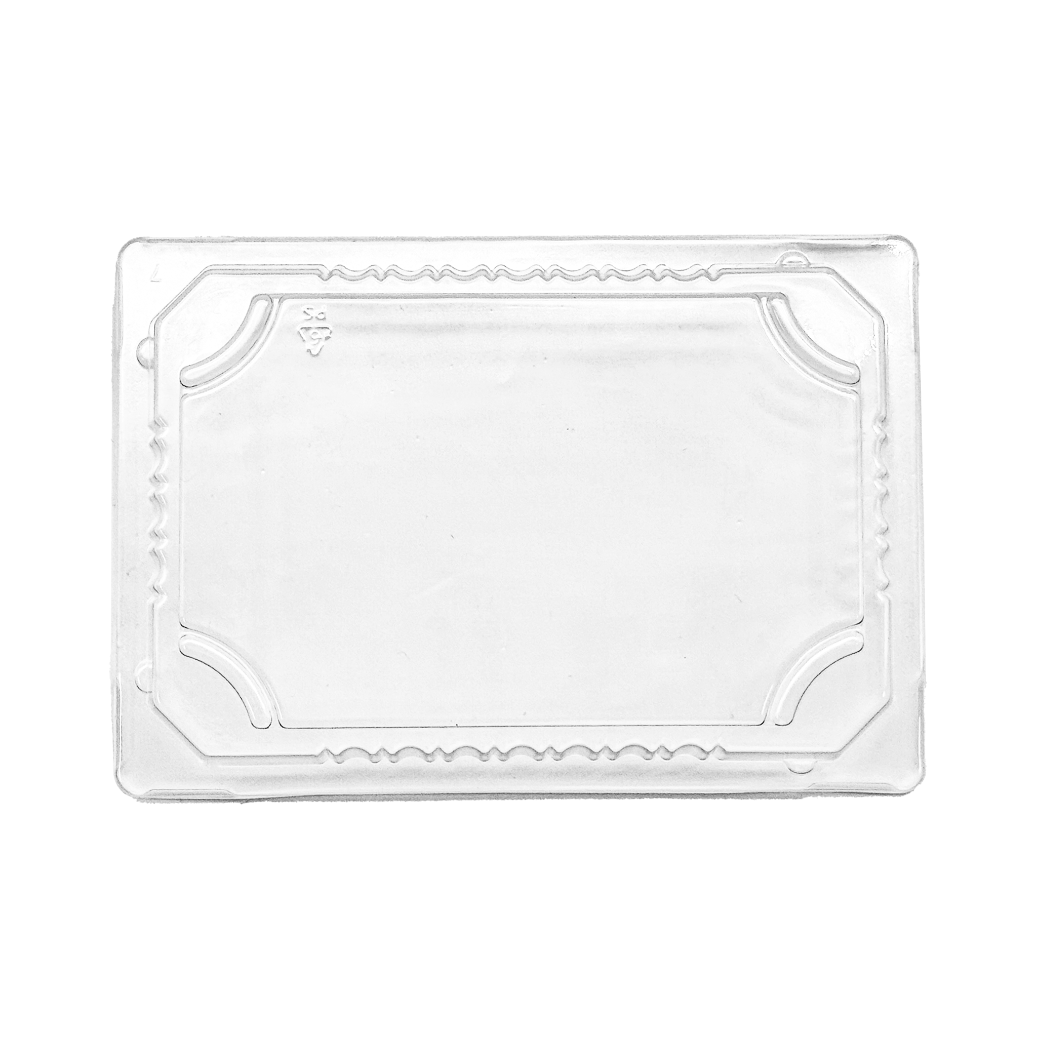 [1,500ct] PS Plastic 6 7/10" x 4 7/10" Sushi Tray Lid | Clear