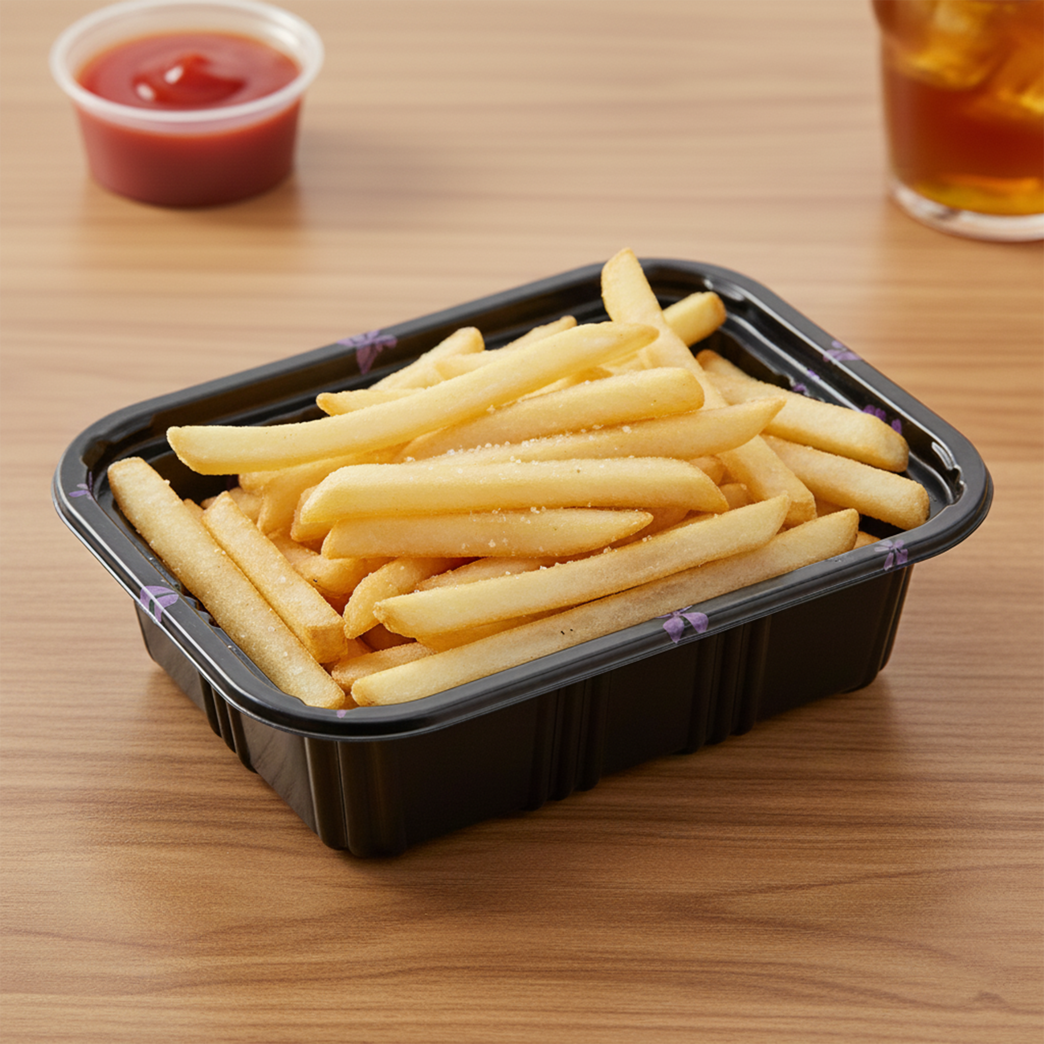 [600ct] 5 1/2" x 4 1/3" PS Plastic Rectangular Food Containers & Lids | Black